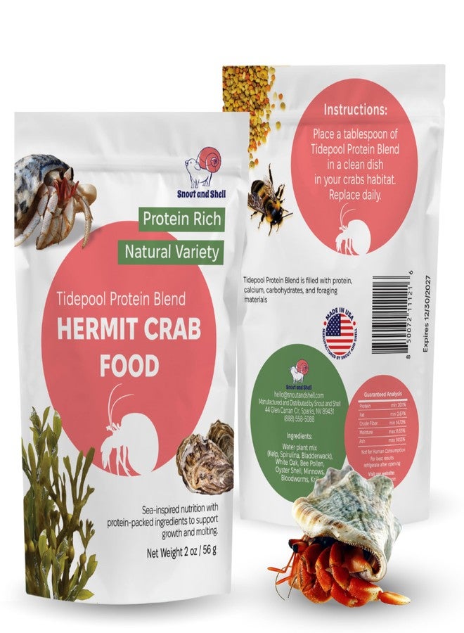 Snout and Shell Tidepool Protein Blend Hermit Crab Food - High Protein, Natural Sea-Inspired Variety, Supports Growth & Molting - 2 oz / 56 g - Image 1